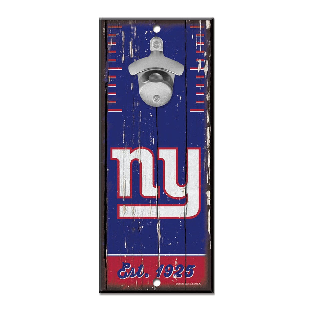 Sign 5x11 Bottle Opener New York Giants Sign Wood 5x11 Bottle Opener 032085591951