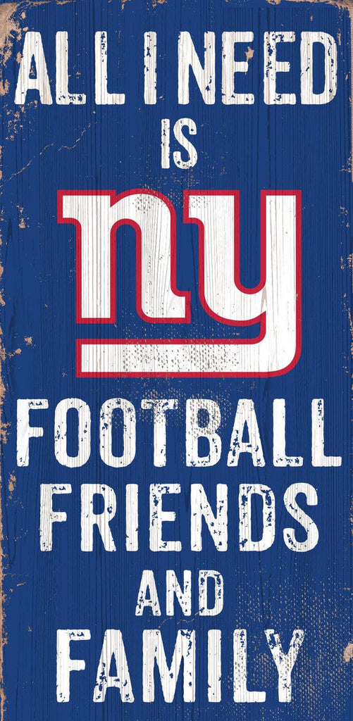 Sign 6x12 Friends and Family New York Giants Sign Wood 6x12 Football Friends and Family Design Color - Special Order 878460174933