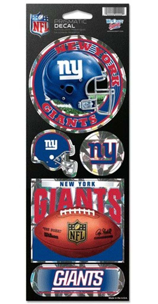 Decal 4x11 Die Cut Prismatic New York Giants Stickers Prismatic 032085899484