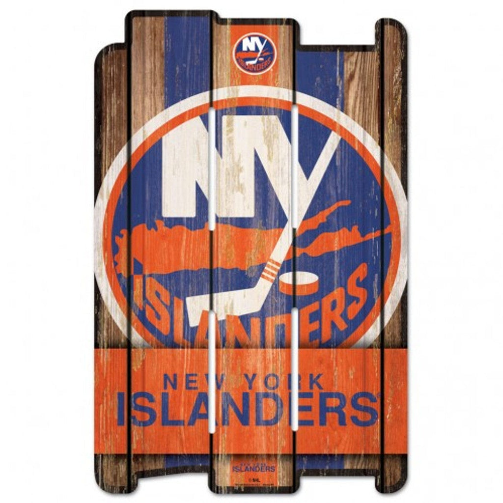 Sign 11x17 Fence New York Islanders Sign 11x17 Wood Fence Style - Special Order 032085198228