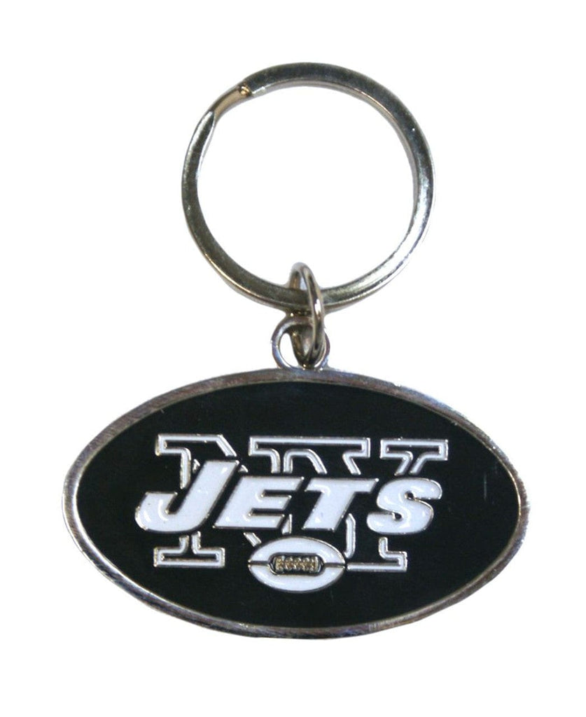 Keychain Logo Cut Style New York Jets Chrome Logo Cut Keychain 754603031113