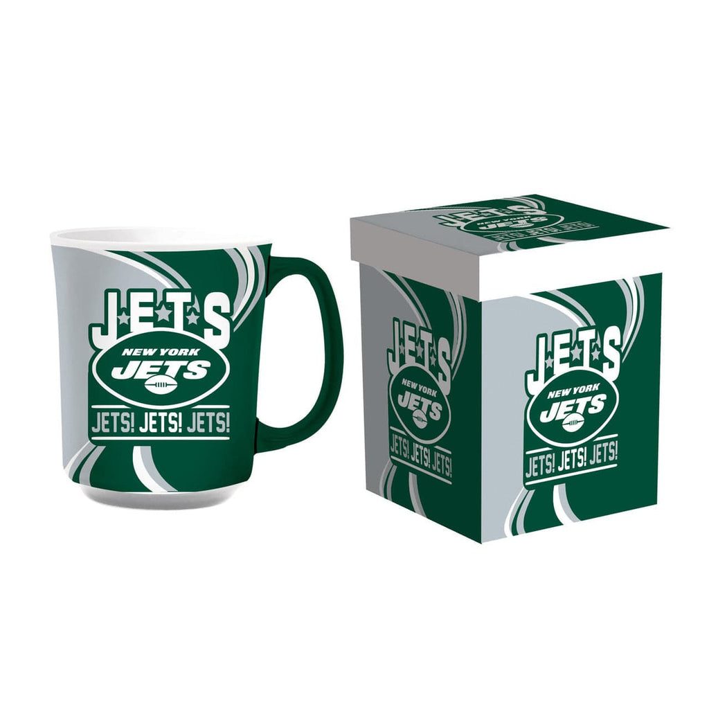 Boxed 14oz New York Jets Coffee Mug 14oz Ceramic with Matching Box 801946854418