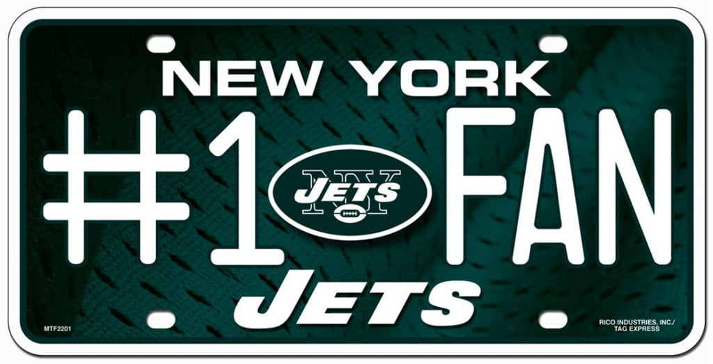 License Plate #1 Fan New York Jets License Plate #1 Fan 094746308773