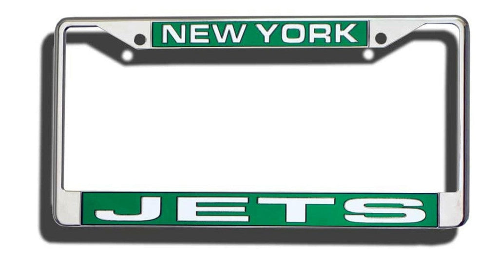 License Frame Chrome New York Jets License Plate Frame Laser Cut Chrome 094746402563