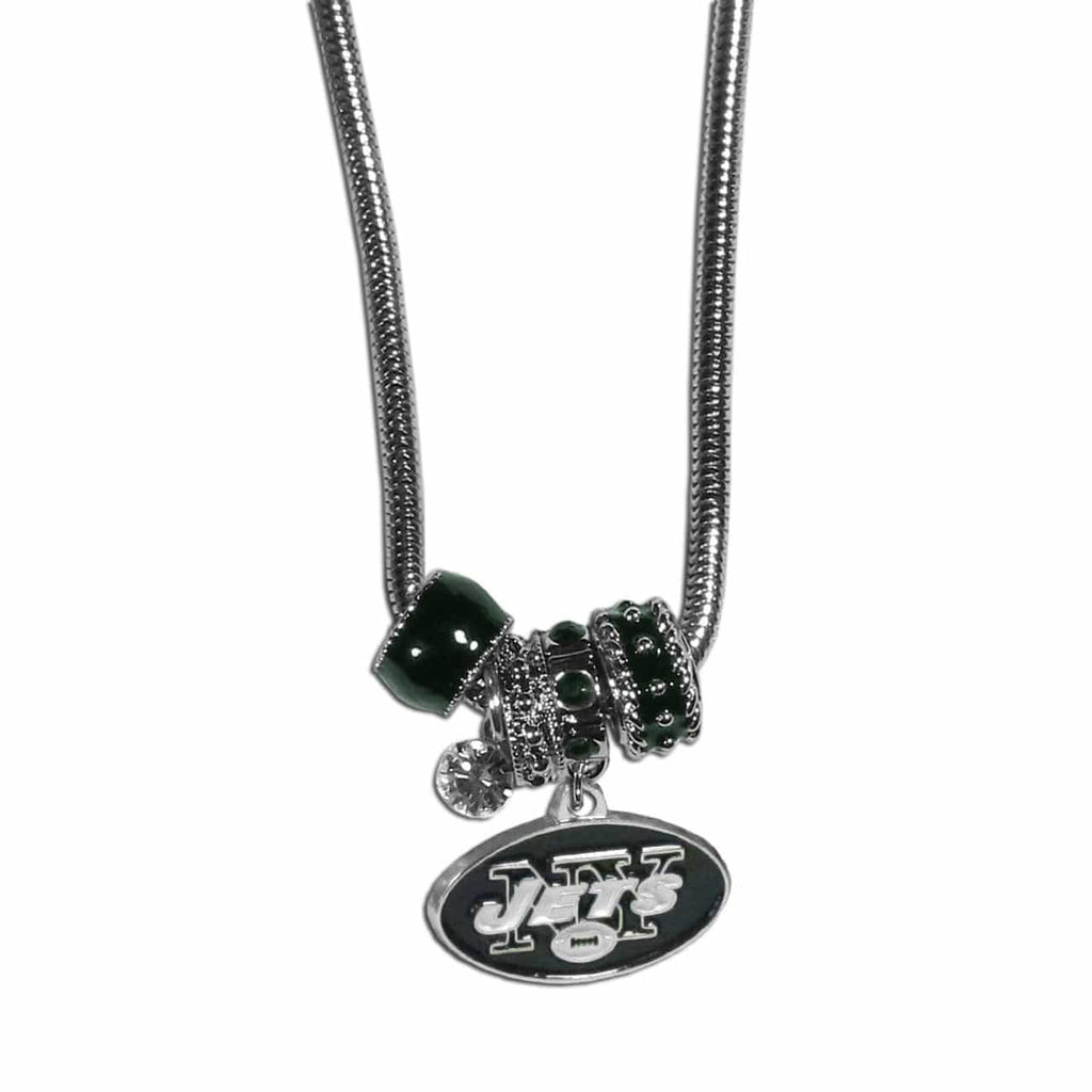 Jewelry Necklace Euro Bead New York Jets Necklace Euro Bead Style - Special Order 754603375880