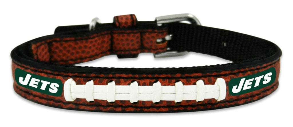 New York Jets New York Jets Pet Collar Leather Classic Football Size Toy CO 844214061798
