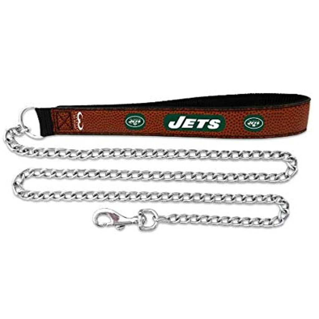 New York Jets New York Jets Pet Leash Leather Chain Football Size Large CO 844214060302