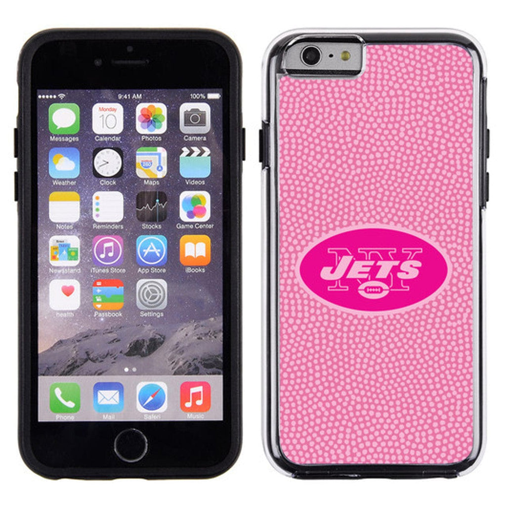 New York Jets New York Jets Phone Case Pink Football Pebble Grain Feel iPhone 6 CO 637057001652