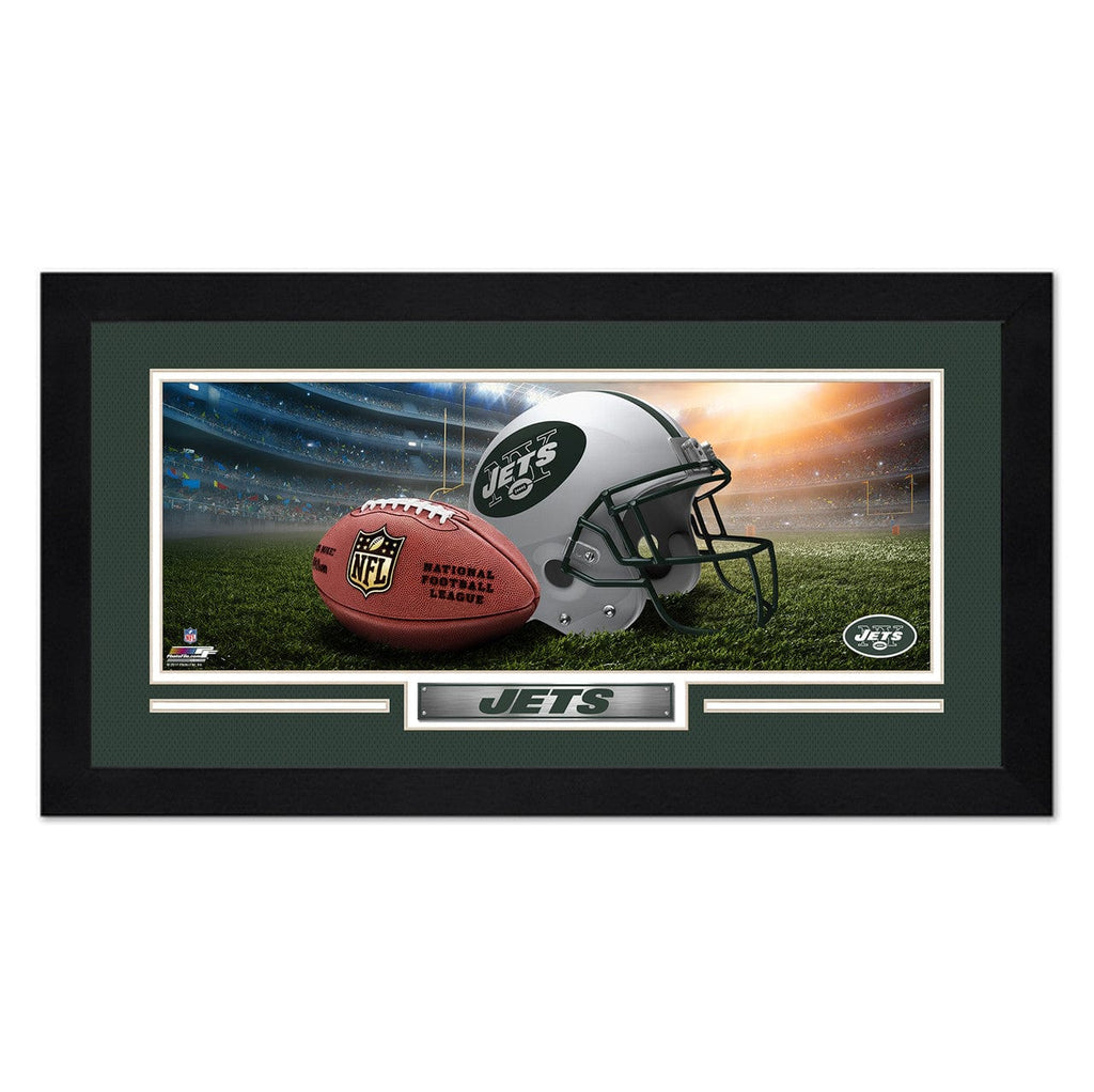 Print 13x7 Framed New York Jets Print 13x7 Framed Helmet in Stadium Design 090363993279