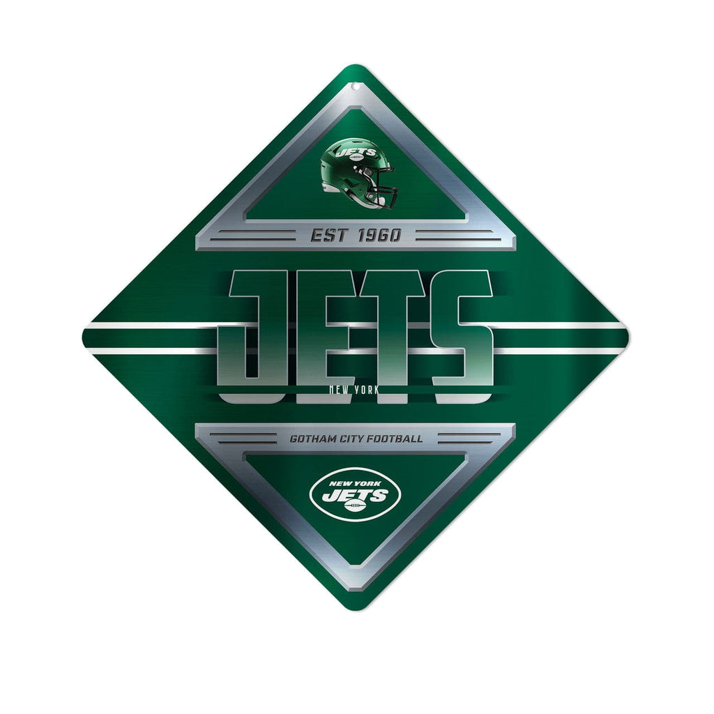 Sign 12x12 Metal New York Jets Sign Metal Diamond Shape 611407462409