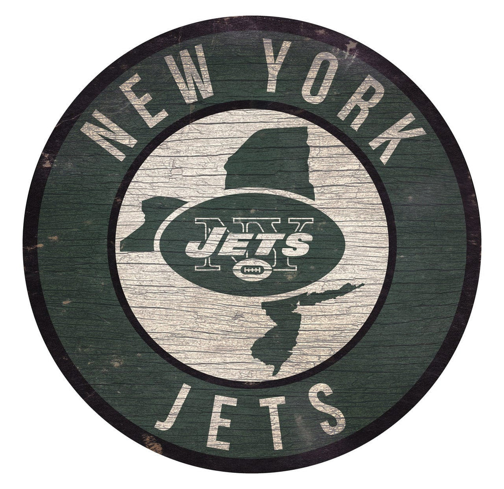Sign 12 Round State Design New York Jets Sign Wood 12 Inch Round State Design 878460202254