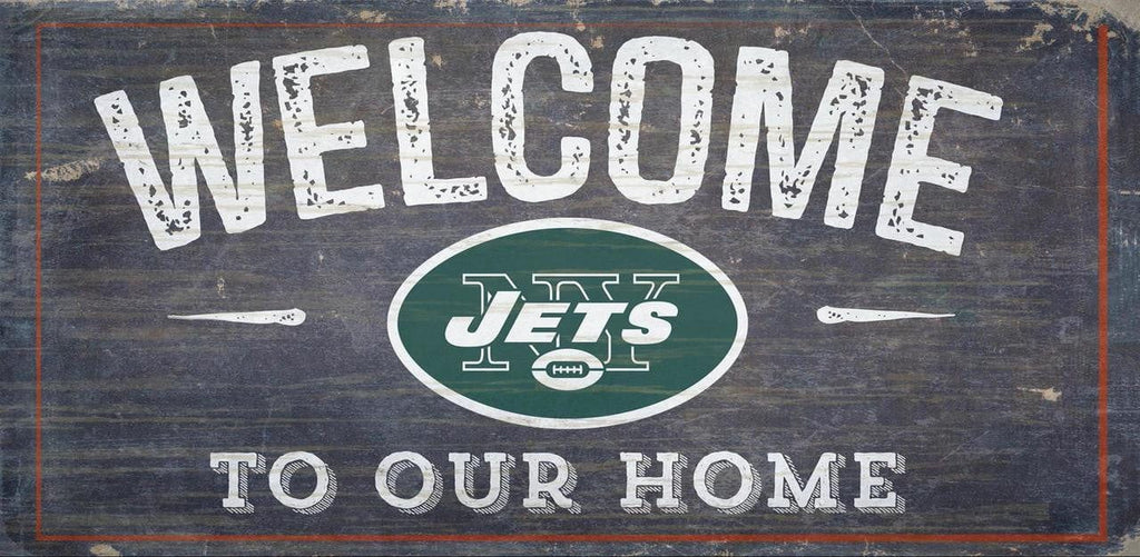 Sign 6x12 Welcome To Our Home New York Jets Sign Wood 6x12 Welcome To Our Home Design - Special Order 878460049118