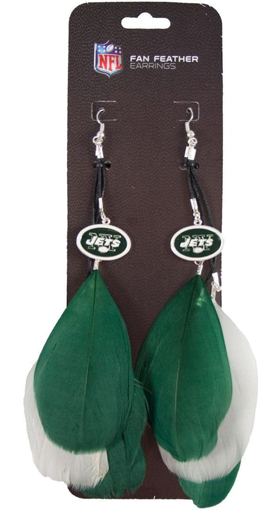 New York Jets New York Jets Team Color Feather Earrings CO 686699153762