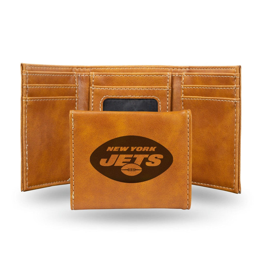 Wallets New York Jets Wallet Trifold Laser Engraved 767345604453