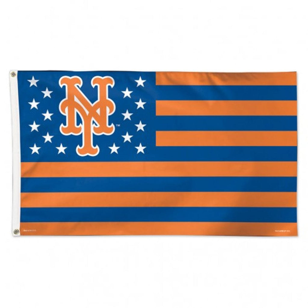 Flag 3x5 New York Mets Flag 3x5 Deluxe Style Stars and Stripes Design 032085027146