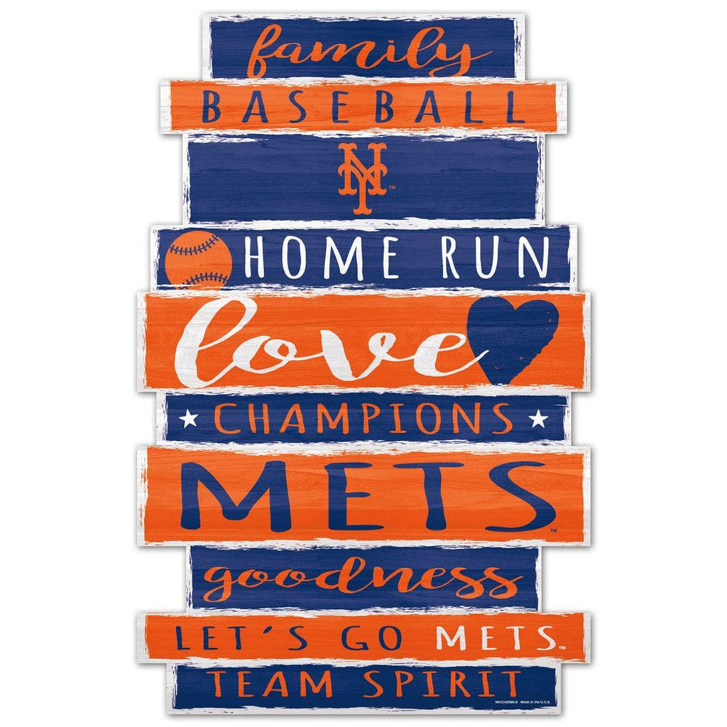 Sign 11x17 Established Home New York Mets Sign 11x17 Wood Family Word Design 032085623768