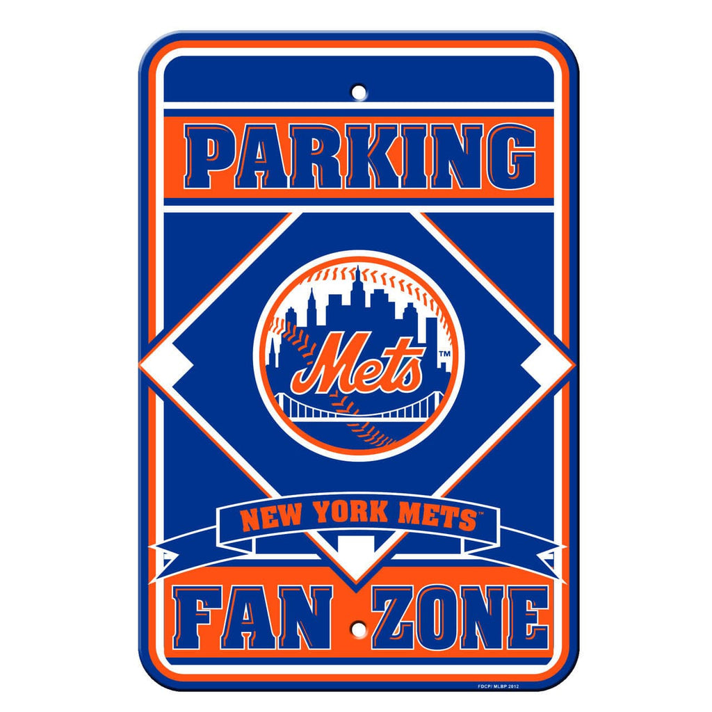 New York Mets New York Mets Sign 12x18 Plastic Fan Zone Parking Style CO 023245622349