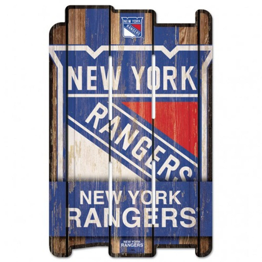 Sign 11x17 Fence New York Rangers Sign 11x17 Wood Fence Style 032085127822