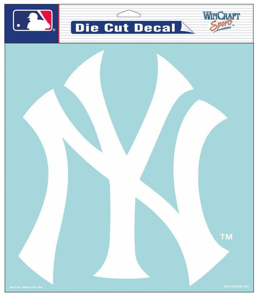 Decal 8x8 Perfect Cut White New York Yankees Decal 8x8 Die Cut White 032085249135