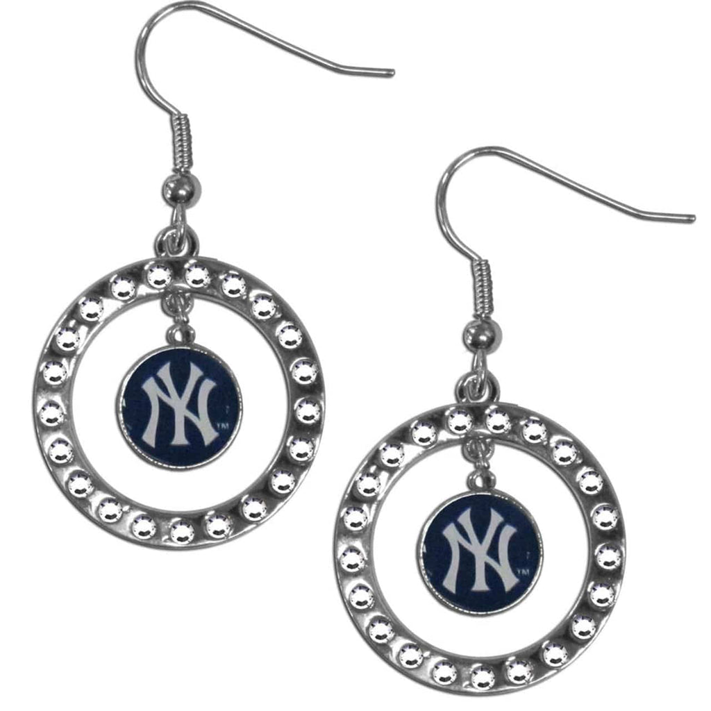 New York Yankees New York Yankees Earrings Hoop Rhinestone CO 754603275906