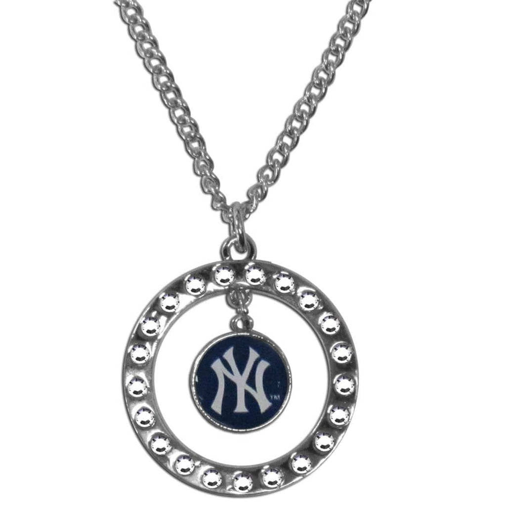 New York Yankees New York Yankees Necklace Chain Rhinestone Hoop CO 754603275074