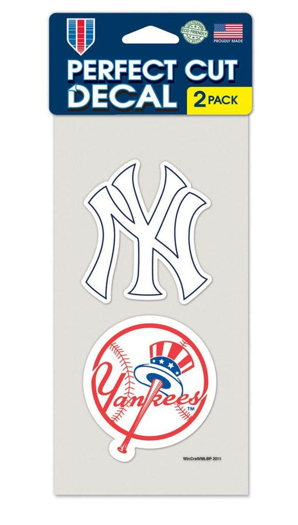 Decal 4x4 Perfect Cut Set of 2 New York Yankees Set of 2 Die Cut Decals 032085476463