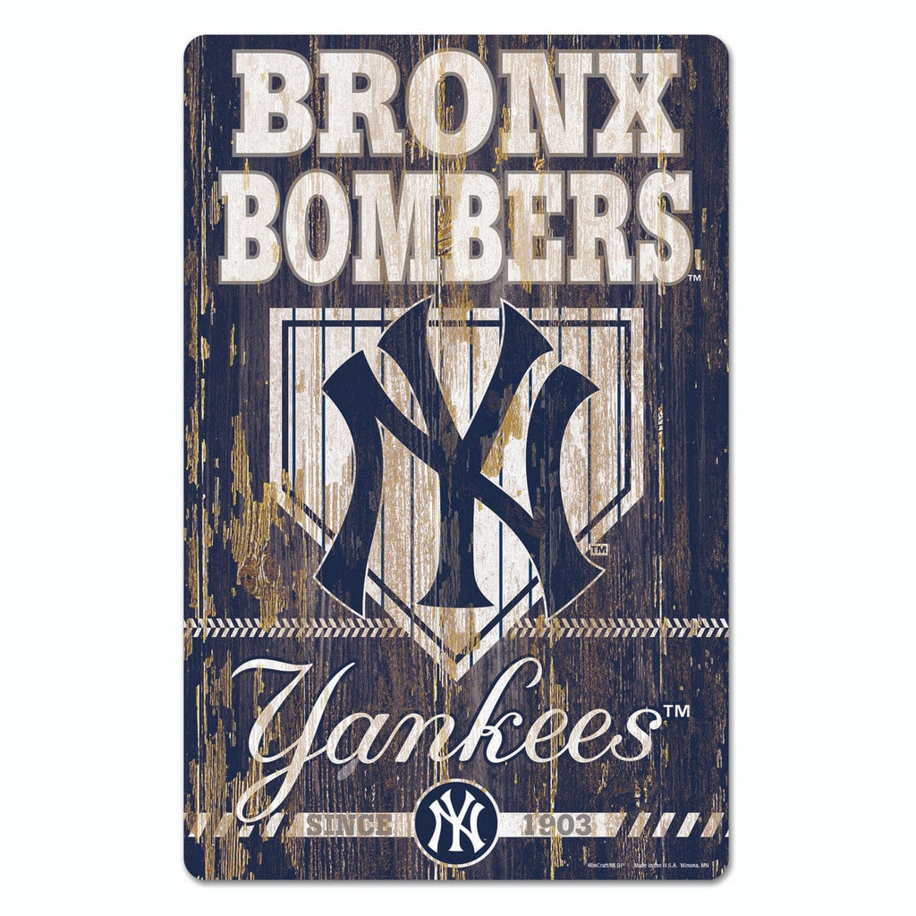 Sign 11x17 Slogan New York Yankees Sign 11x17 Wood Slogan Design 032085699725