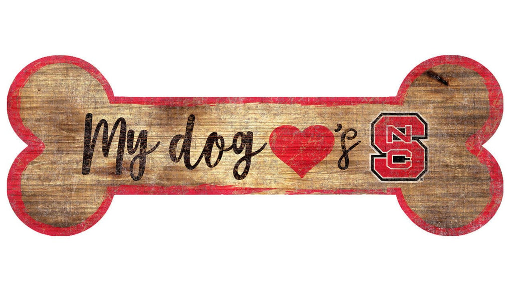 Sign 6x12 Dog Bone Shape North Carolina State Wolfpack Sign Wood 6x12 Dog Bone Shape 878460140334