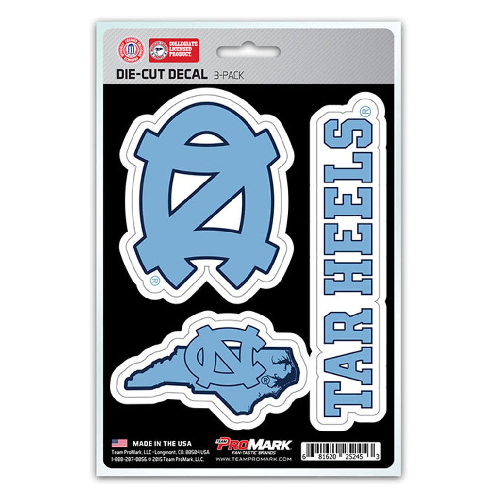 Decal Die Cut Teams 3 Pack North Carolina Tar Heels Decal Die Cut Team 3 Pack 681620252453