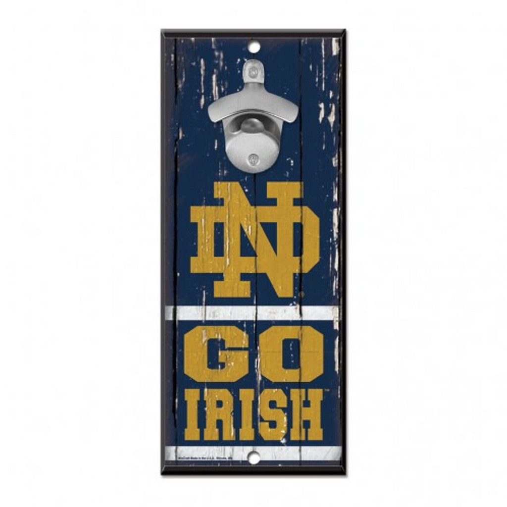 Sign 5x11 Bottle Opener Notre Dame Fighting Irish Sign Wood 5x11 Bottle Opener 032085674739