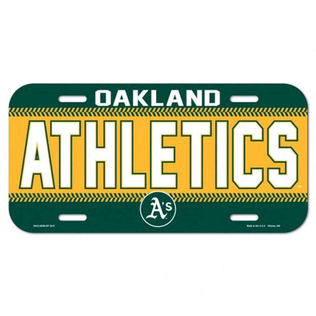 License Plate Plastic Oakland Athletics Plastic License Plate 032085869289