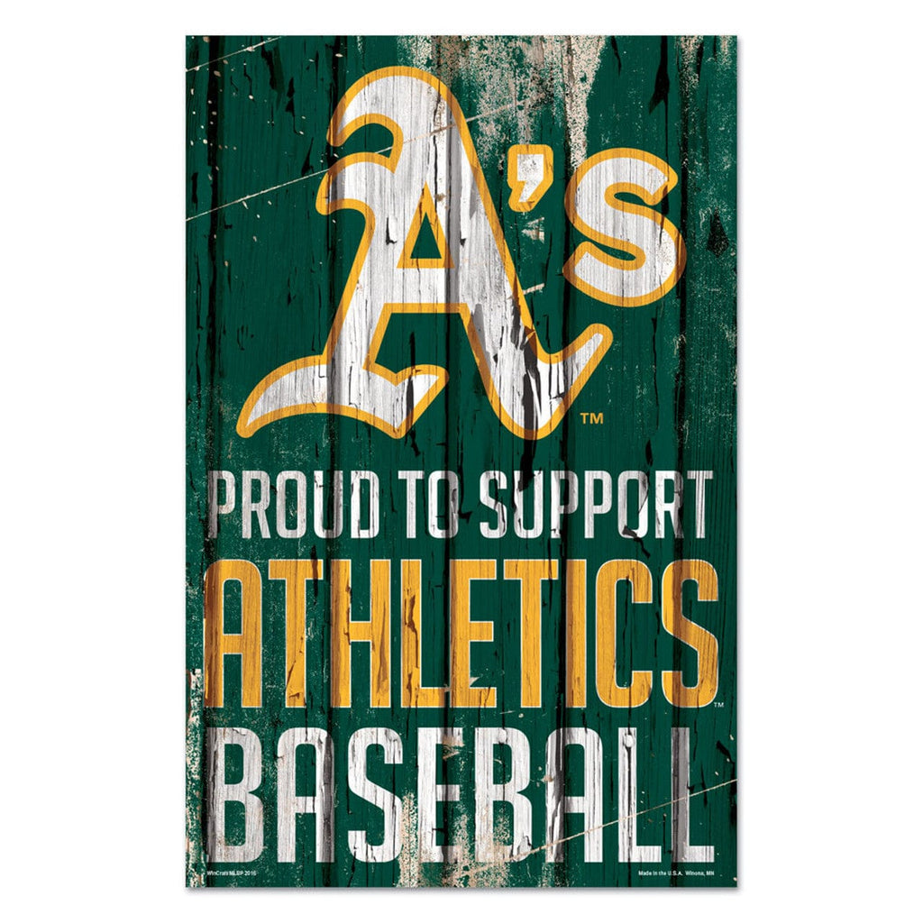 Sign 11x17 Proud To Support Oakland Athletics Sign 11x17 Wood Proud to Support Design 032085625762