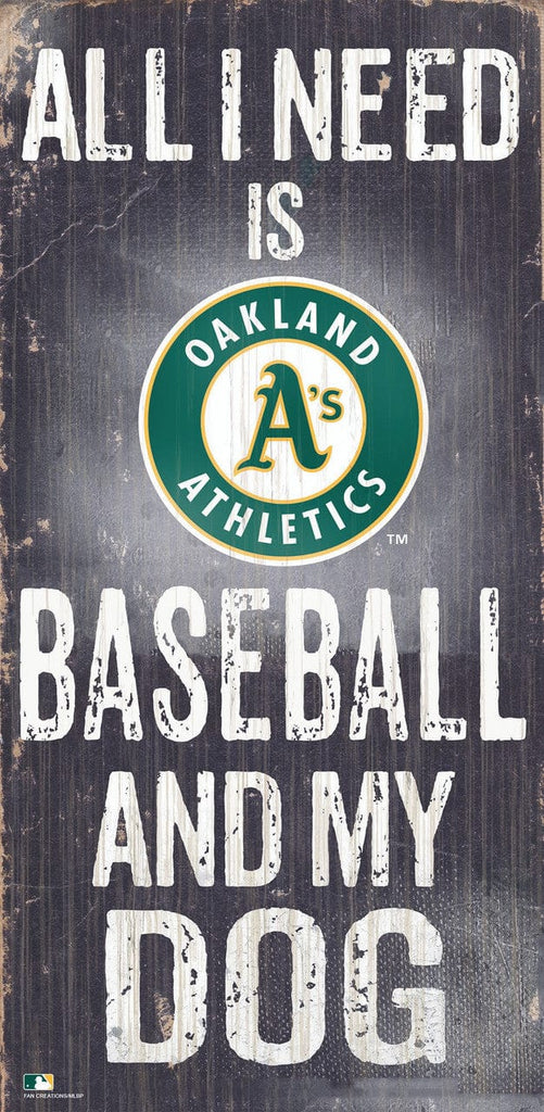 Oakland Athletics Oakland Athletics Sign Wood 6x12 Baseball and Dog Design Special Order 878460241918
