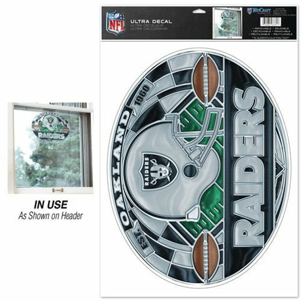 NFL Legacy Teams Oakland Raiders Decal 11x17 Multi Use stained Glass Style 032085201447