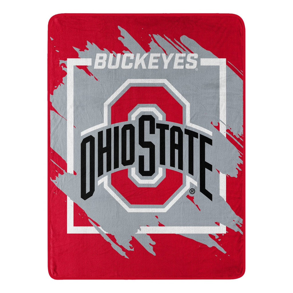 Blankets Ohio State Buckeyes Blanket 46x60 Micro Raschel Dimensional Design Rolled 190604330389