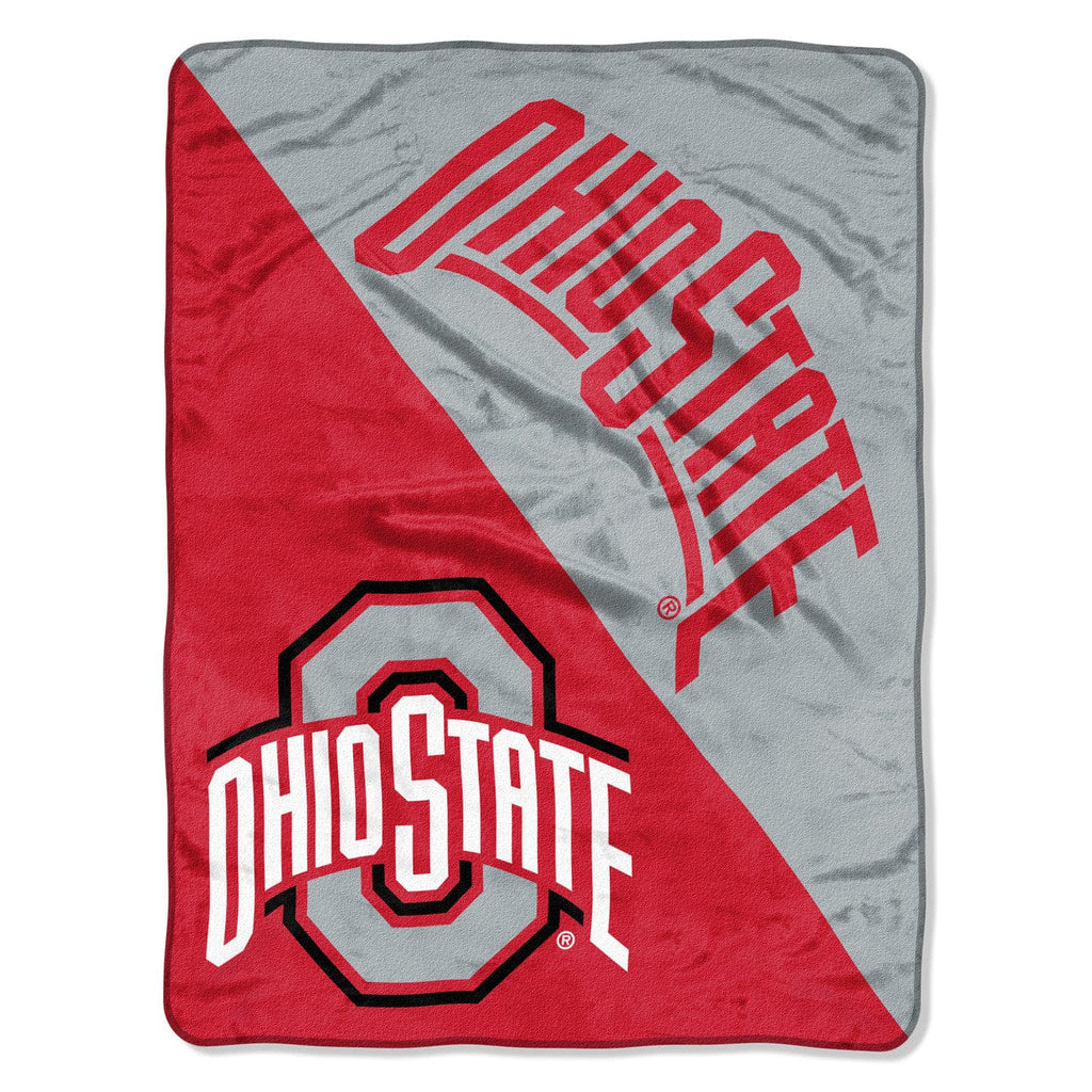 Blankets 46x60 Micro Raschel Ohio State Buckeyes Blanket 46x60 Micro Raschel Halftone Design Rolled 087918417007