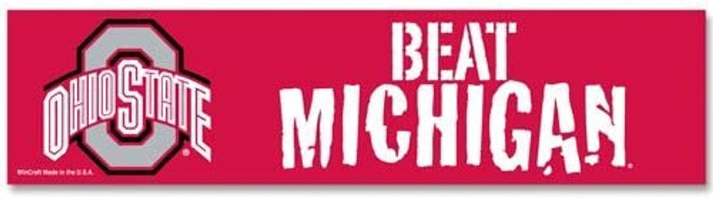 New Ohio State Buckeyes Decal 3x12 Bumper Strip Style Beat Michigan Design 032085654298