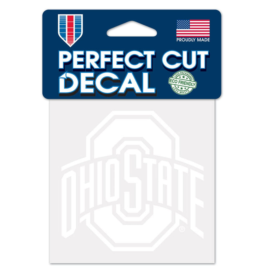 Decal 4x4 Perfect Cut White Ohio State Buckeyes Decal 4x4 Perfect Cut White 032085196439