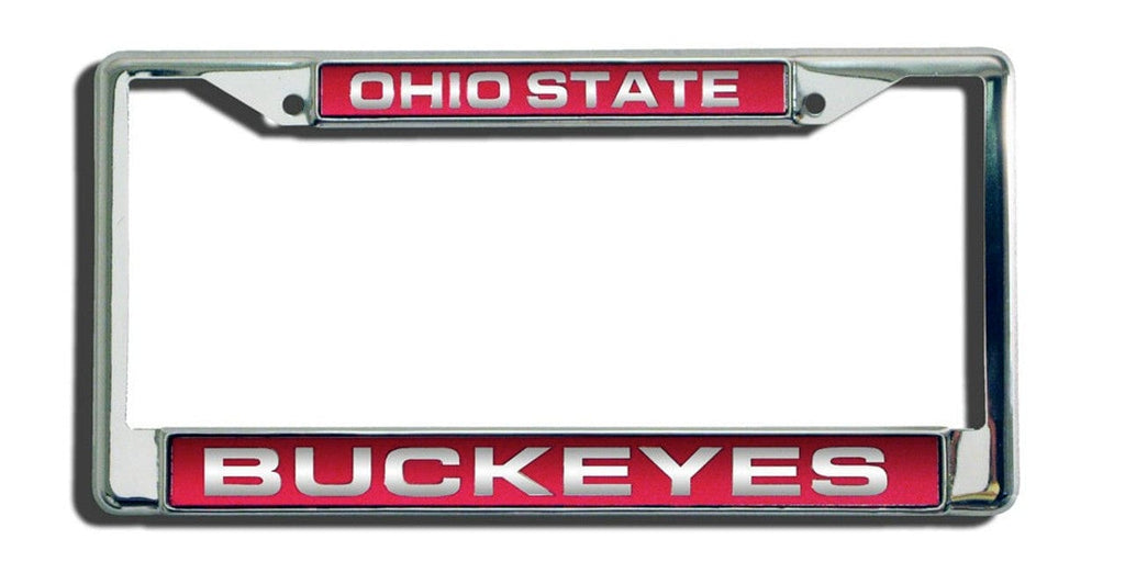 License Frame Chrome Ohio State Buckeyes License Plate Frame Laser Cut Chrome 094746404161