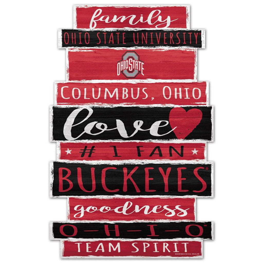 Sign 11x17 Established Home Ohio State Buckeyes Sign 11x17 Wood Family Word Design 032085610744