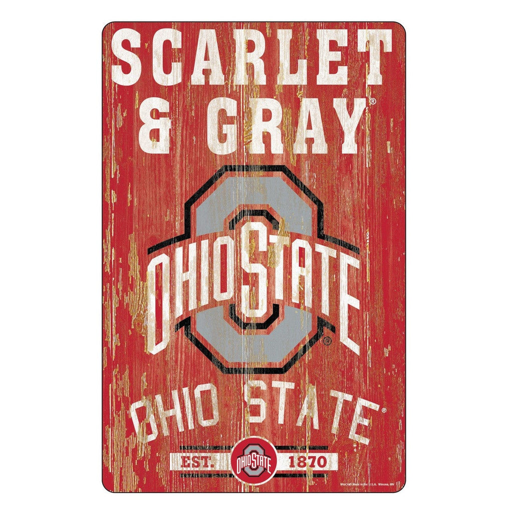 Sign 11x17 Slogan Ohio State Buckeyes Sign 11x17 Wood Slogan Design 032085593450