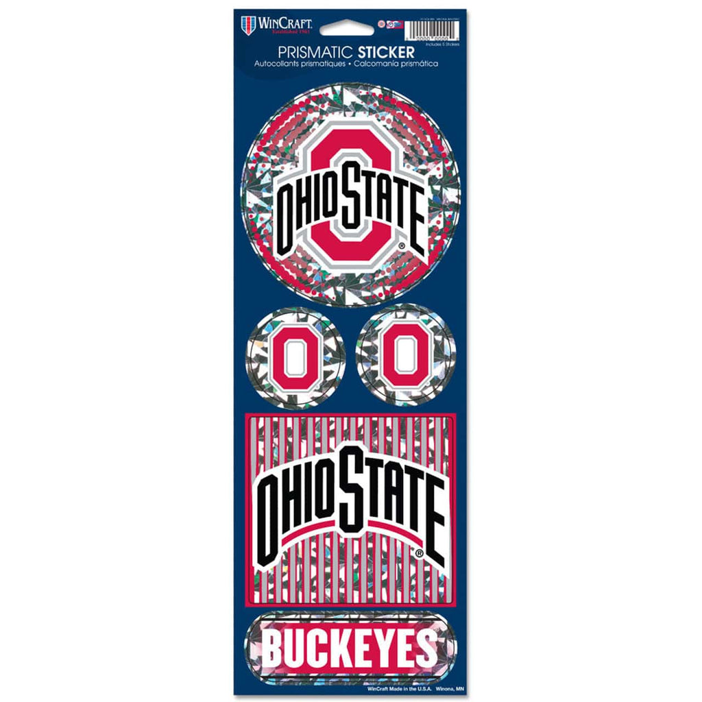 Decal 4x11 Die Cut Prismatic Ohio State Buckeyes Stickers Prismatic 032085522184