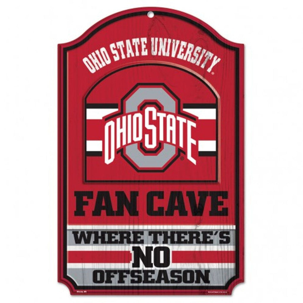 Sign 11x17 Fan Cave Ohio State Buckeyes Wood Sign - 11"x17" Fan Cave Design 032085962355