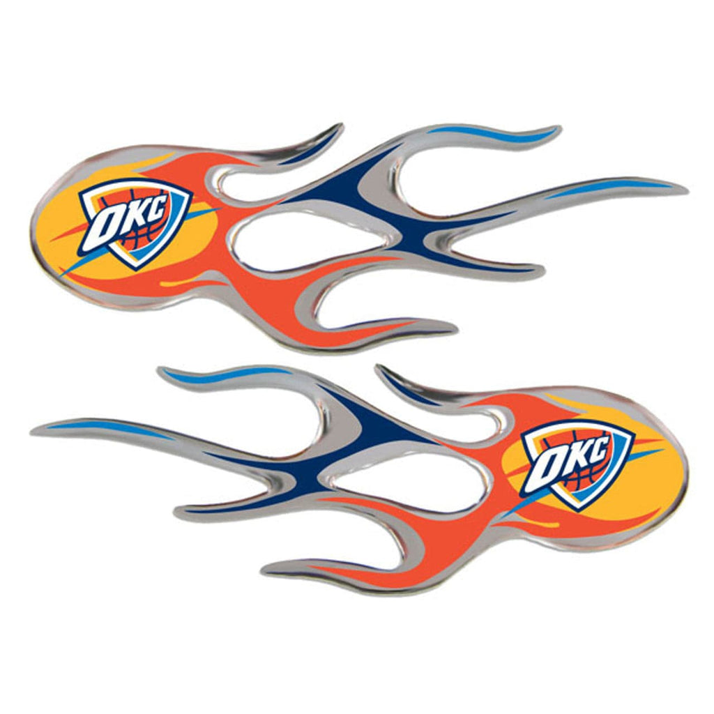 Oklahoma City Thunder Oklahoma City Thunder Decal 5x2 Micro Flames Graphics 2 Pack CO 681620534313