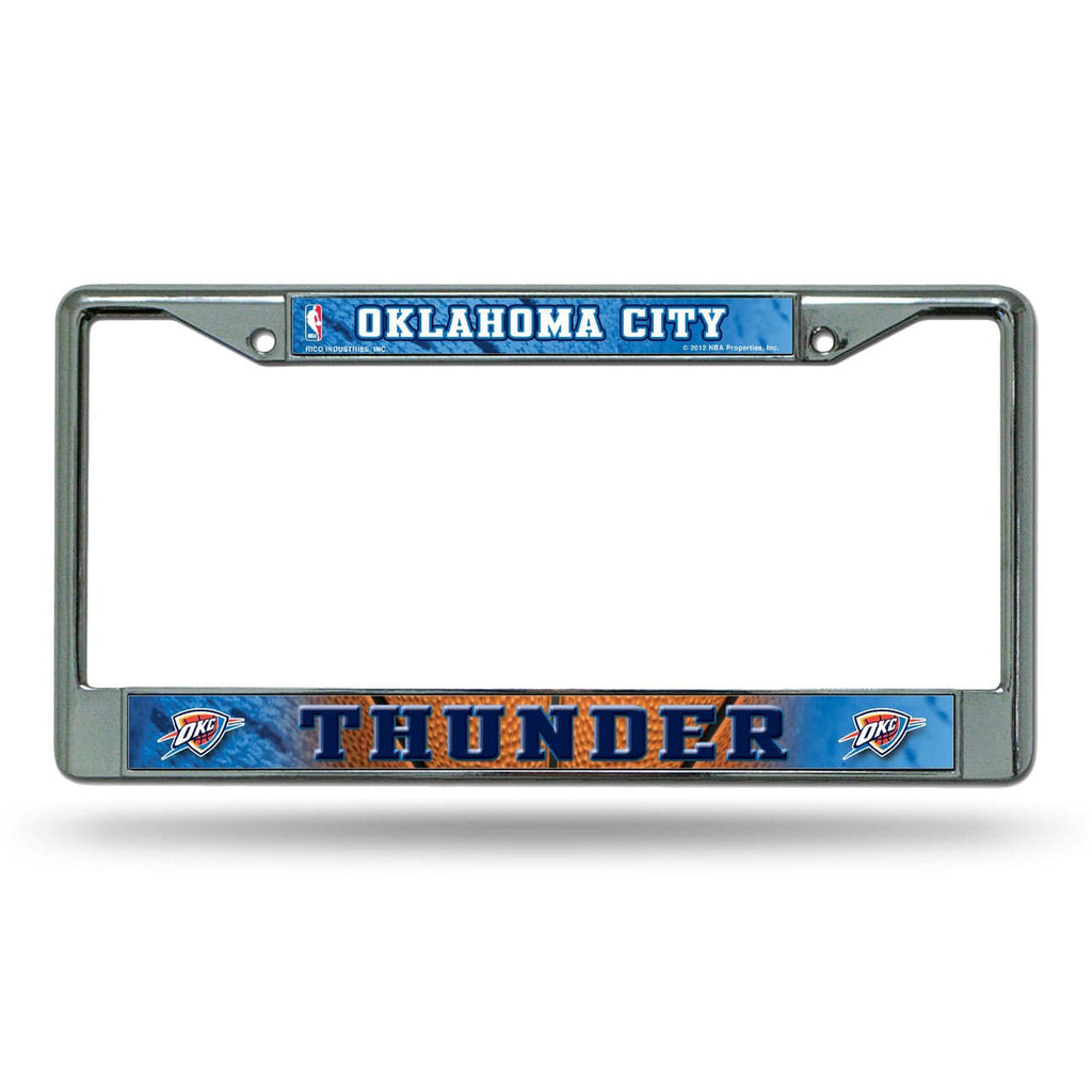 License Frame Chrome Oklahoma City Thunder License Plate Frame Chrome Printed Insert 611407353530