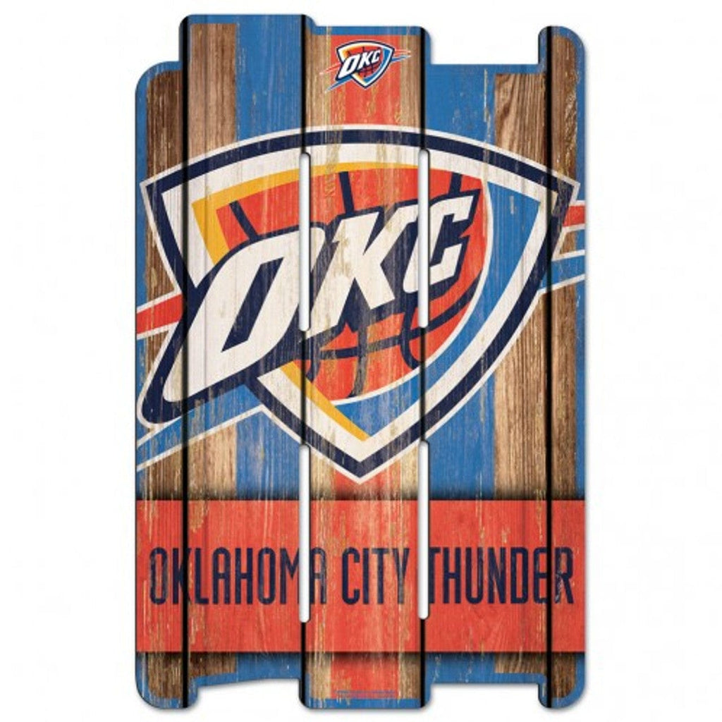 Sign 11x17 Fence Oklahoma City Thunder Sign 11x17 Wood Fence Style - Special Order 032085323675