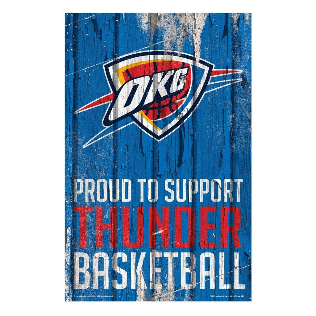 Sign 11x17 Proud To Support Oklahoma City Thunder Sign 11x17 Wood Proud to Support Design 032085967459