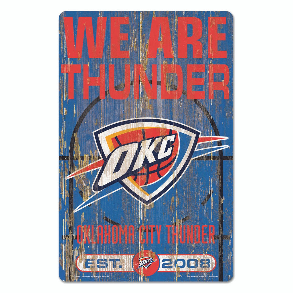 Sign 11x17 Slogan Oklahoma City Thunder Sign 11x17 Wood Slogan Design 032085725172