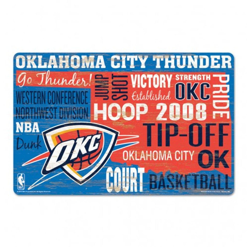 Sign 11x17 Established Home Oklahoma City Thunder Sign 11x17 Wood Wordage Design 032085574664