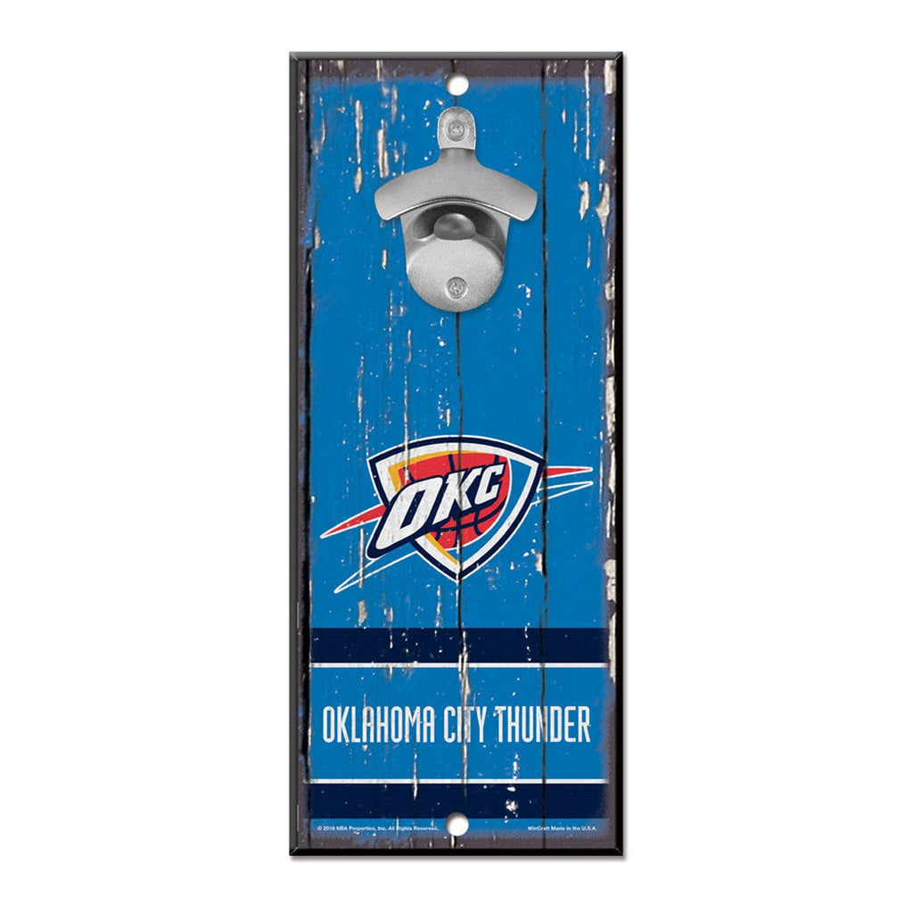 Sign 5x11 Bottle Opener Oklahoma City Thunder Sign Wood 5x11 Bottle Opener 032085744159